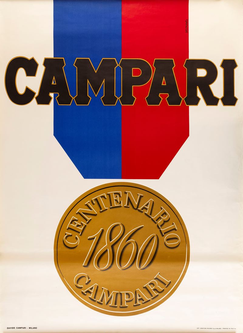 Bruno Munari : Campari - Centenario 1860  - Auction Vintage Posters and Collectibles - Cambi Casa d'Aste