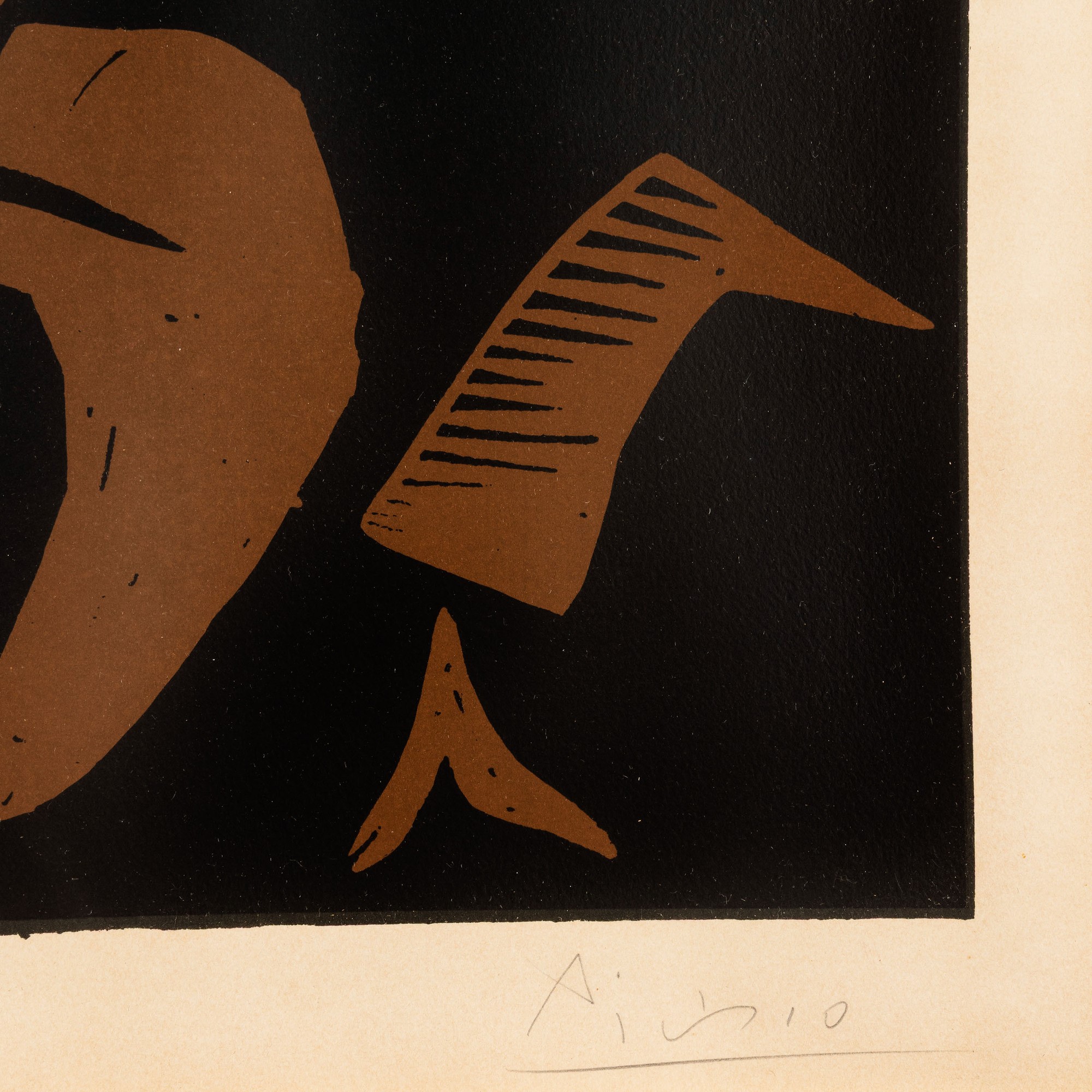 Pablo Picasso - Le Danseur (Tete d’histrion), linoleografia su carta Arches