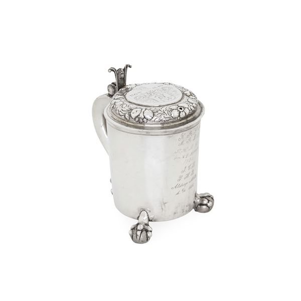 Tankard. Danimarca, Aarhus XVIII secolo. Argentiere Niels Holst Wendelboe (1762-1811)