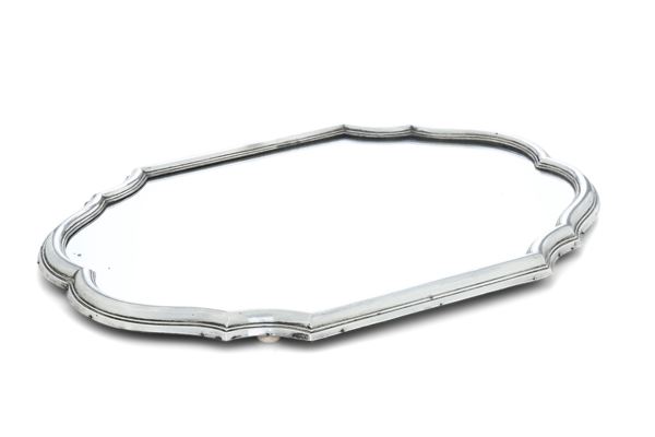 Présentoir con specchio. Argenteria milanese del XX secolo. Bollo con fascio littorio in uso dal 1935 al 1945, argentiere Messulam