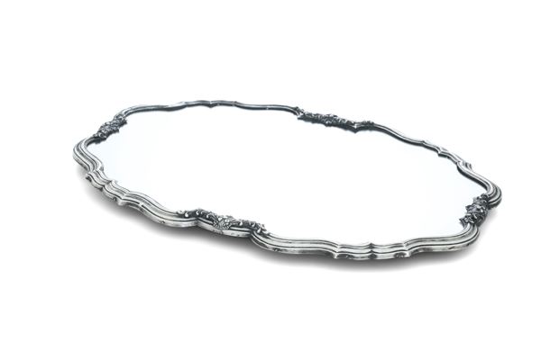 Présentoir con specchio. Argenteria italiana del XX secolo. Bollo con fascio littorio in uso dal 1935 al 1945, argentiere I.M.A, Alessandria