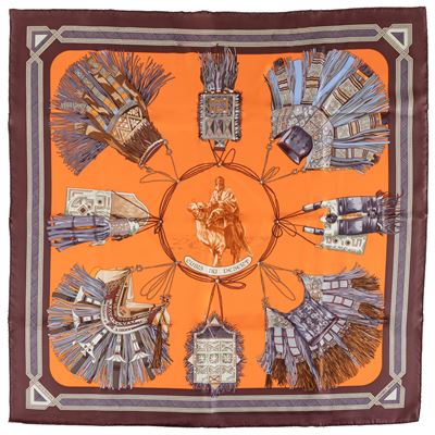 Hermès, Foulard "cuirs Du Desert"