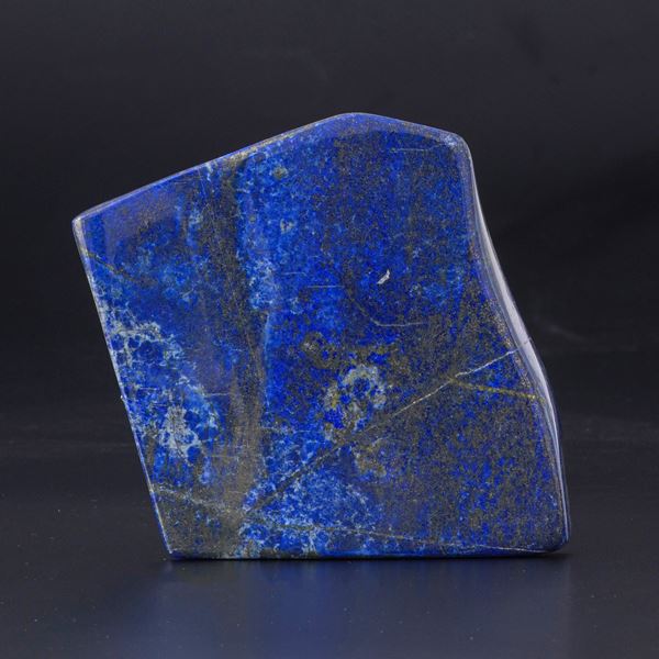 Lastra di Lapislazzuli con inclusioni di pirite. (con documentazione UV) (Le inclusioni di pirite rendono l'oggetto raro e importante)