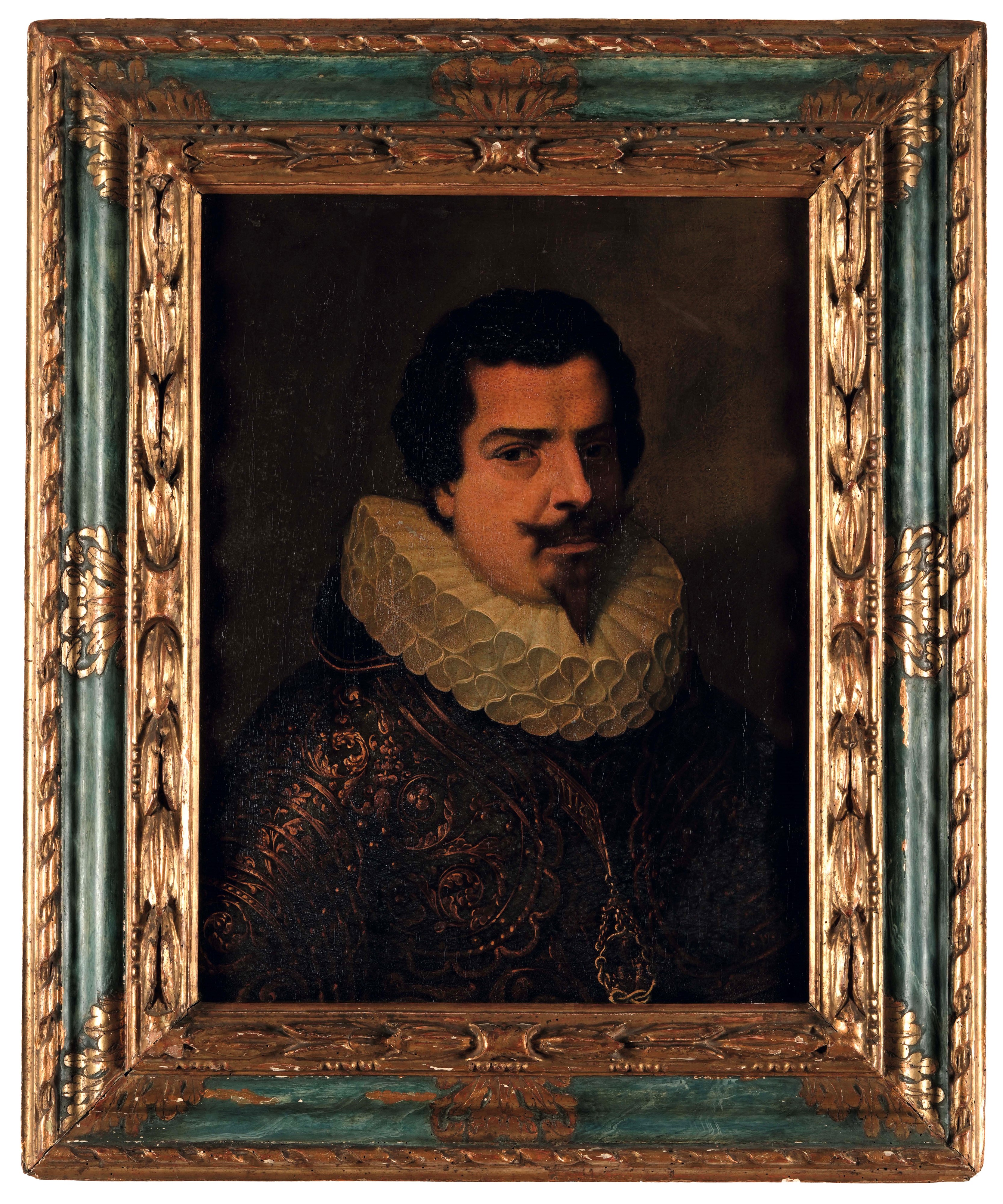Scuola dell'inizio del XVII secolo, Ritratto di un cavaliere dell'ordine della SS. Annunziata, ol...