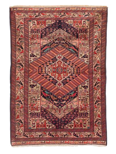 Tappeto Gucian, Persia, metà XX secolo, 178x123 cm, tessuto in seta