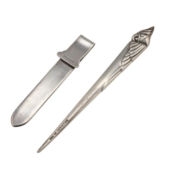 Bulgari. Lotto composto da un segnalibro ed un tagliacarte