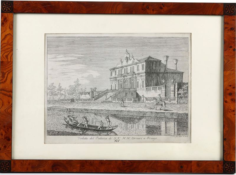 Costa, Giovanni Francesco (1711-1772) Veduta del Palazzo de' NN. HH. Cornari a Oriago  - Auction Antique and Modern Prints - Cambi Casa d'Aste