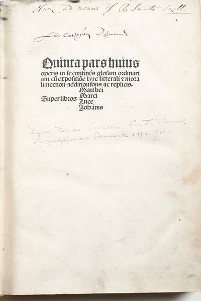 De Lyra, Nicolaus, Bibbia Latina, Quinta pars huius operis, Basilea, 1498