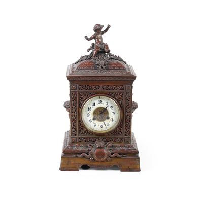 Pendola in bronzo e rame, Francia, XIX secolo