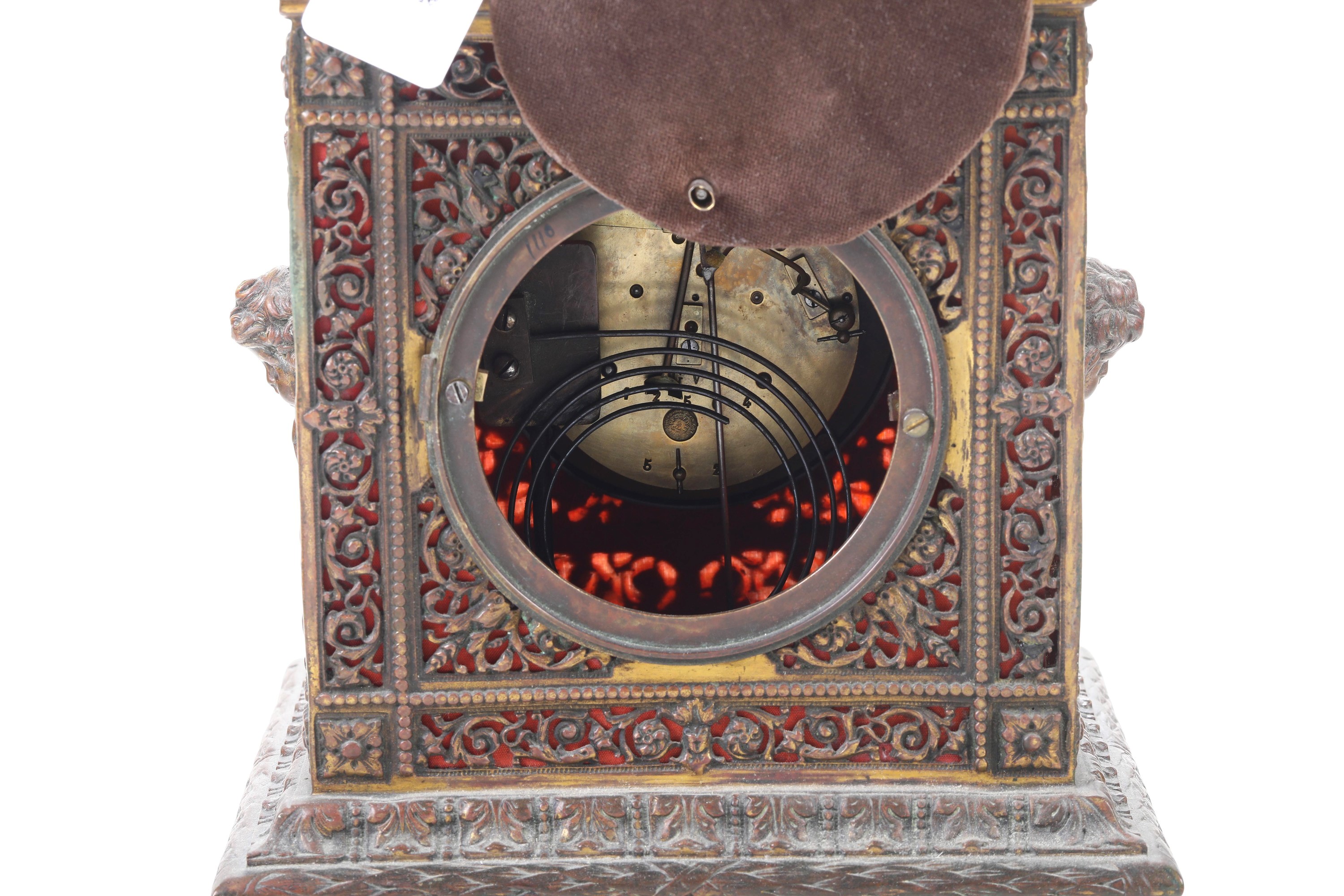 Pendola in bronzo e rame, Francia, XIX secolo