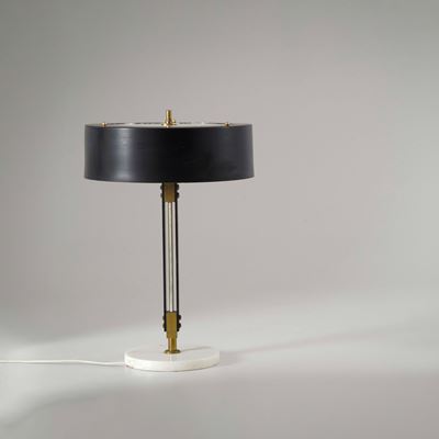Lampada da tavolo in ottone e marmo