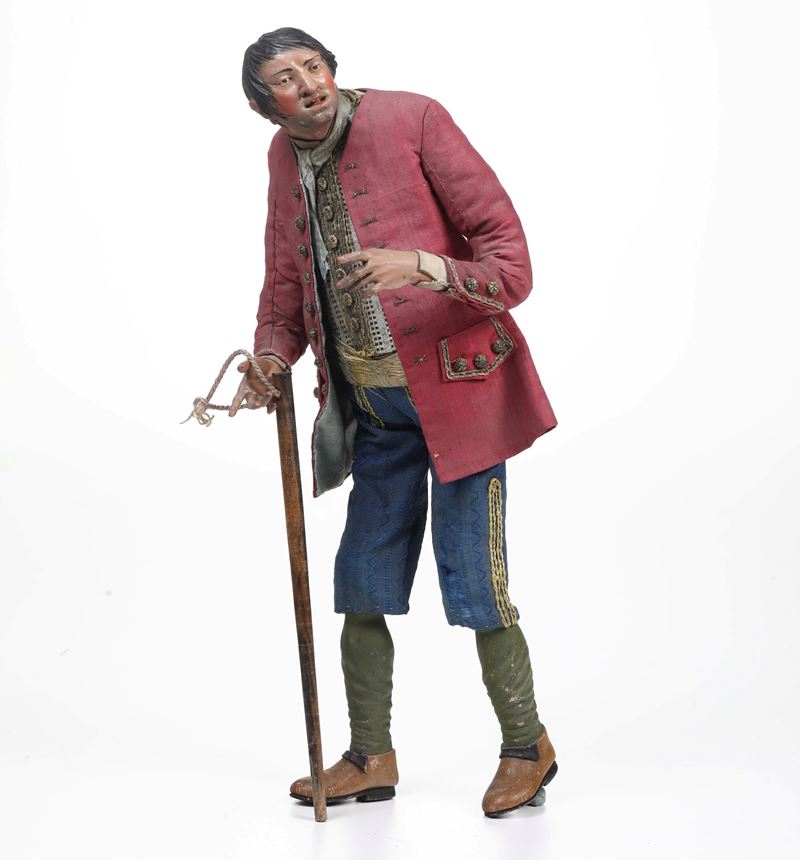 Popolano con verruca. Arte presepiale napoletana del XIX secolo  - Asta Scultura e Oggetti d'Arte - Cambi Casa d'Aste