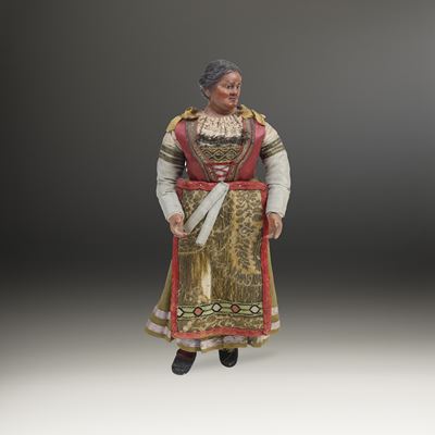 Popolana con Grembiule Rosso. Arte Presepiale Napoletana del XIX Secolo