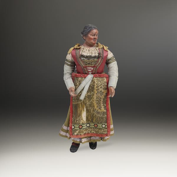 Popolana con grembiule rosso. Arte presepiale napoletana del XIX secolo