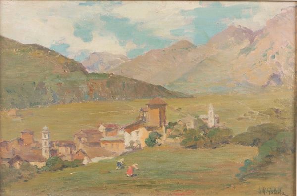 Paesaggio di montagna con figure