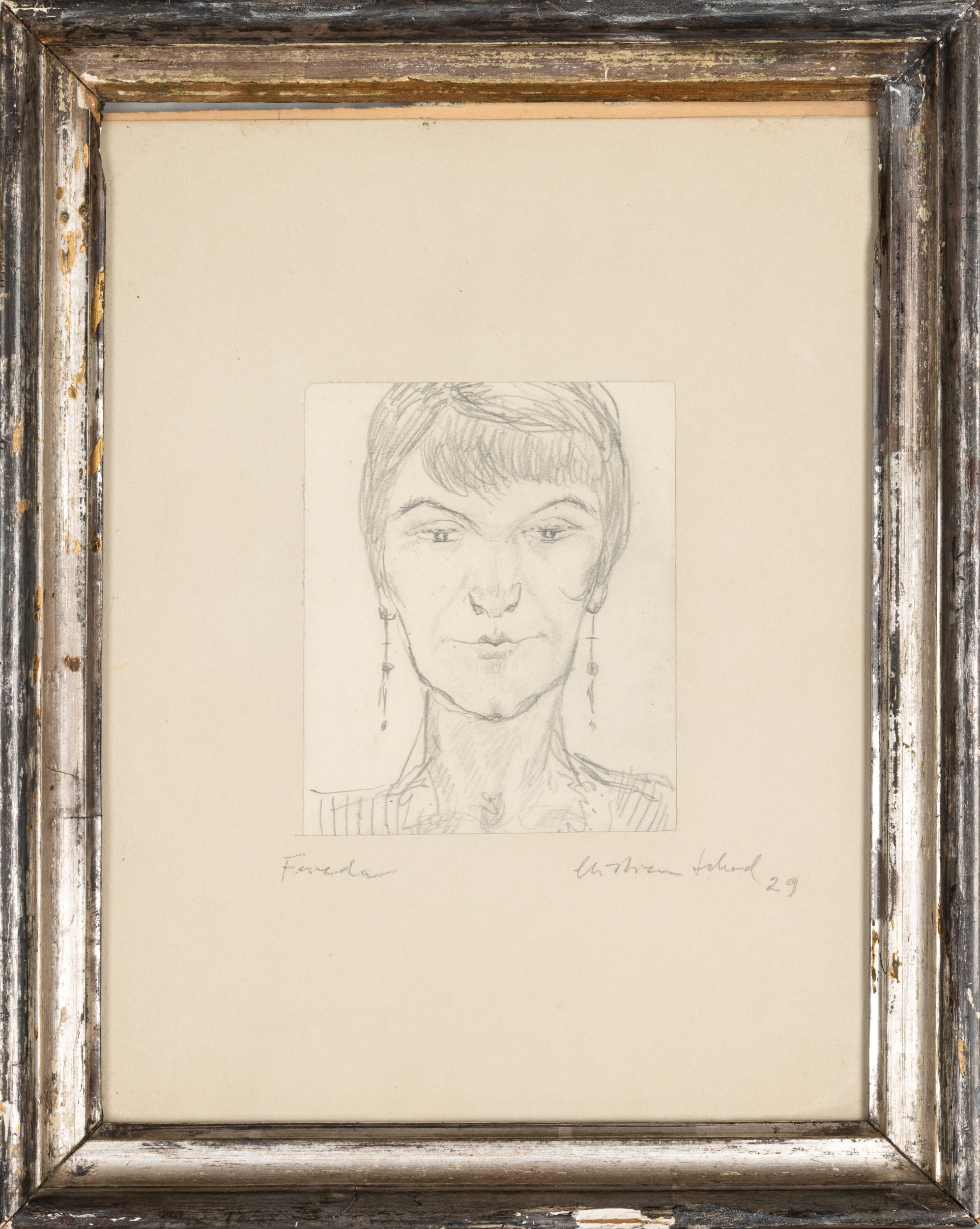Christian Schad - Ritratto di Frida, matita su carta, 1929