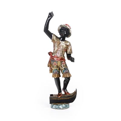 Moro, scultura in legno dipinto e dorato, Italia, XIX-XX secolo