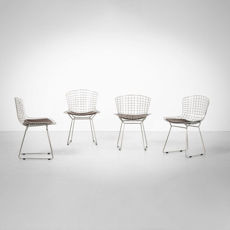Harry Bertoia : Quattro sedie mod. Wire  - Auction Design - Cambi Casa d'Aste