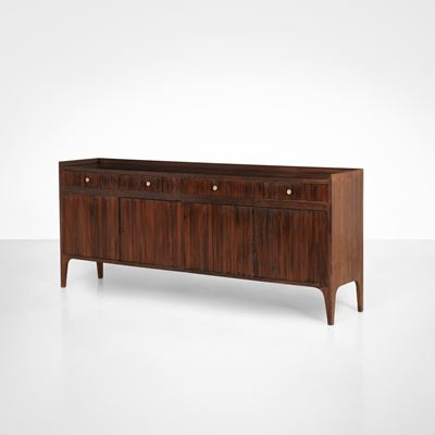 Mobile contenitore in legno e ottone