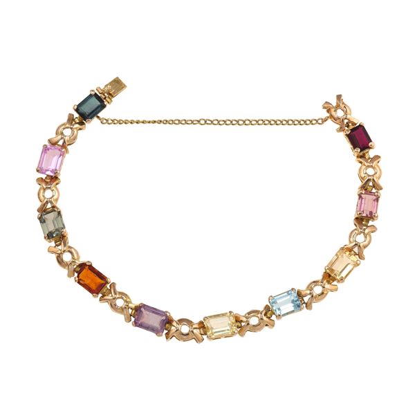 Braciale con tormaline e quarzi multicolor