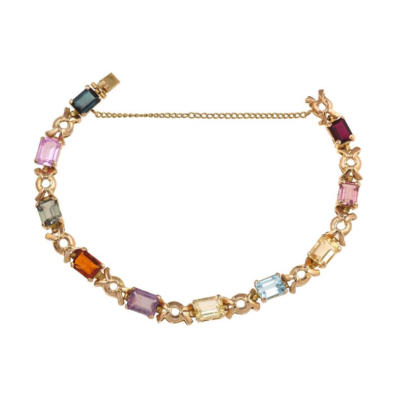 Tourmaline, quartz and gold bracelet  - Auction Jewels - Cambi Casa d'Aste