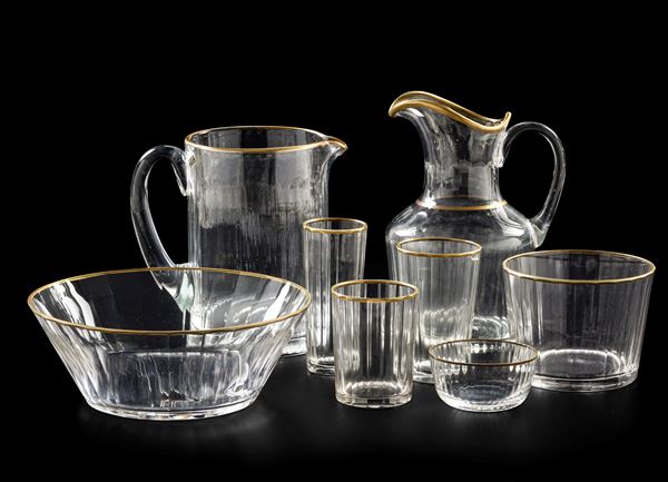 Un servizio di bicchieri e uno da macedonia Murano, XX secolo 