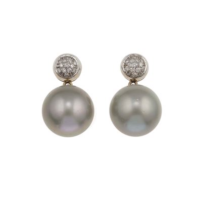 Orecchini con Perle Tahiti e Diamanti