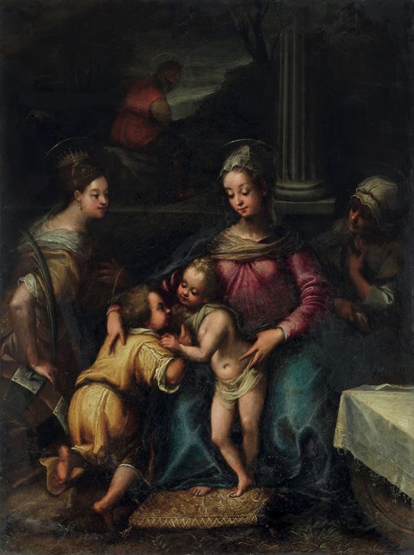 Sacra Famiglia con Santa Caterina d'Alessandria, Sant'Anna e San Giovannino