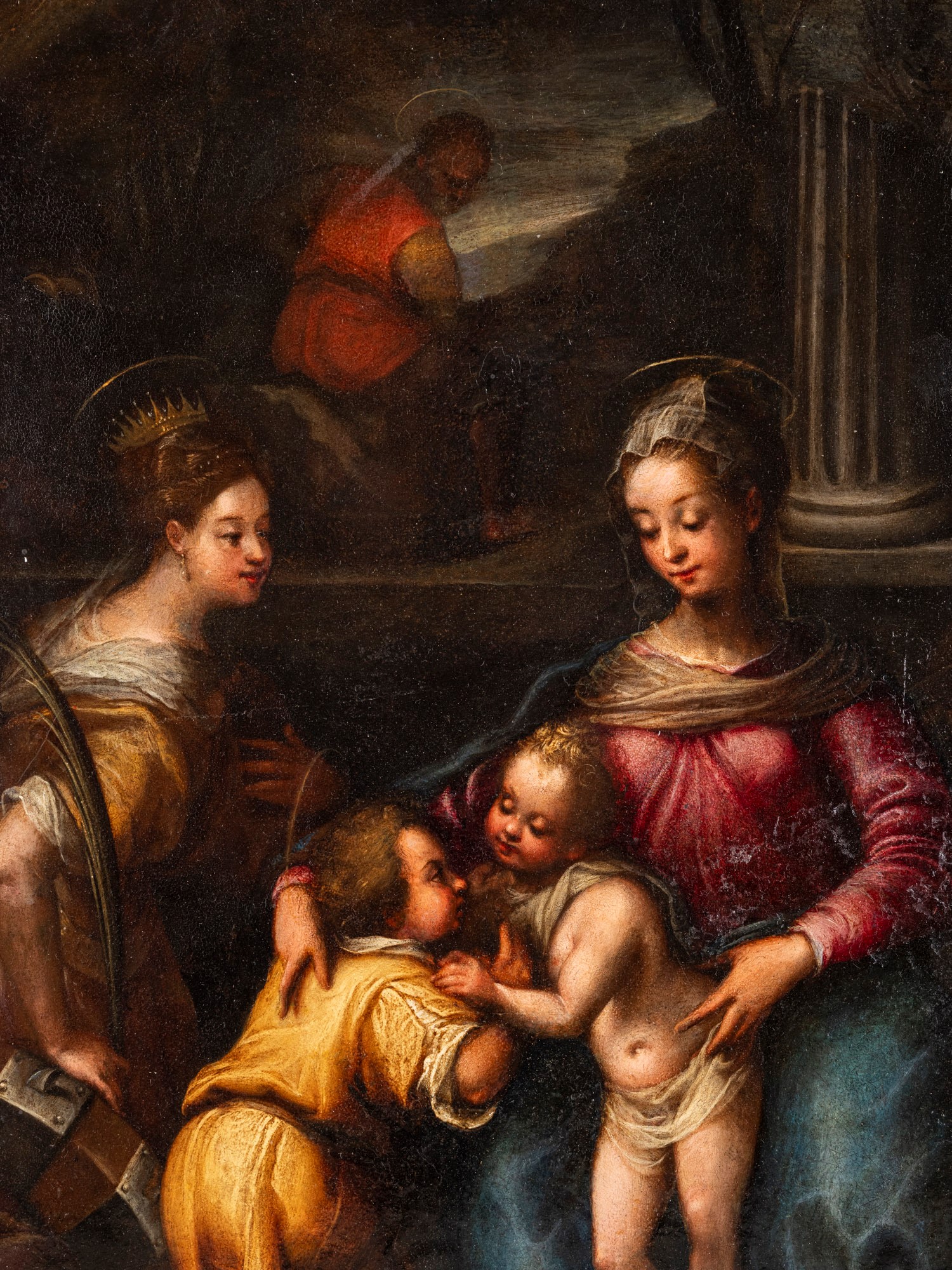Denijs Calvaert - Sacra Famiglia con Santa Caterina d’Alessandria, Sant’Anna e San Giovannino