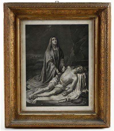 Ferreri, Cesare (1802-1859) e Frascheri, Giuseppe (1809-1866), Pietà, incisione calcografica, 185...