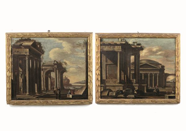 Capricci architettonici con figure