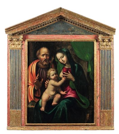 Sacra Famiglia, olio su tavola