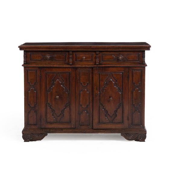 Credenza a formelle. Emilia, XVII-XVIII secolo
