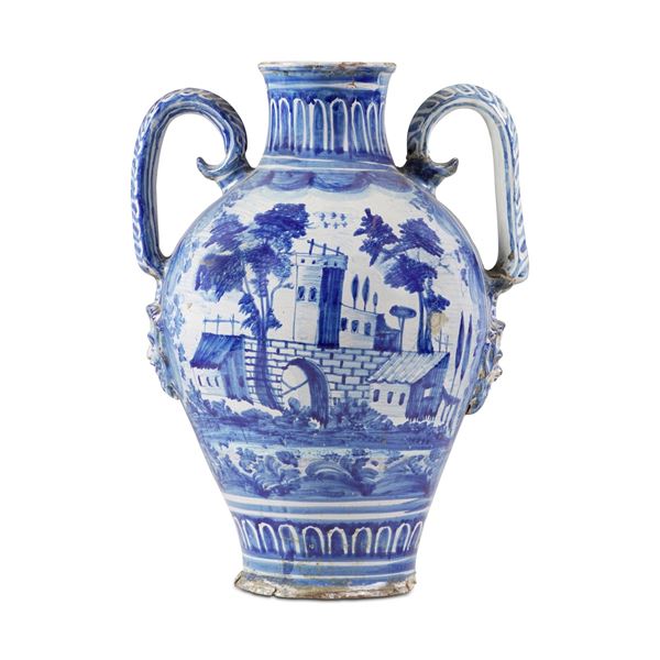 Vaso biansato. Napoli, XX secolo.