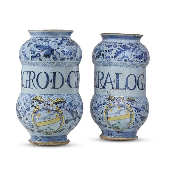 Coppia di Albarelli Roma, prima metà del XVII secolo 