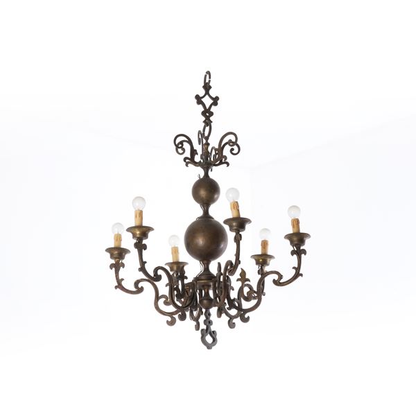 Lampadario in metallo in stile olandese