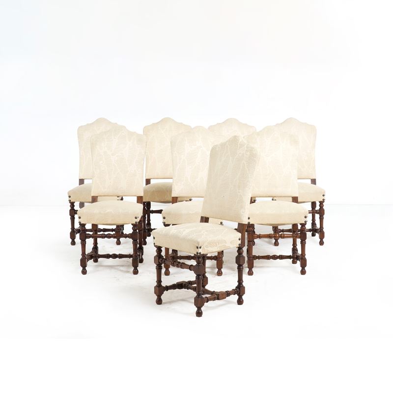 Otto sedie a rocchetto, XIX secolo  - Auction Antiques - Cambi Casa d'Aste