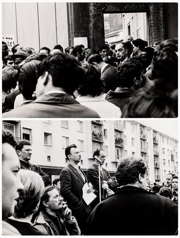 Mario Dondero - lotto di due fotografie Senza titolo (manifestazioni politiche)