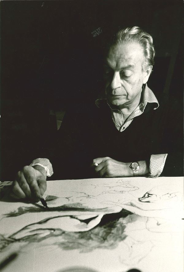 Senza titolo (Renato Guttuso al lavoro)