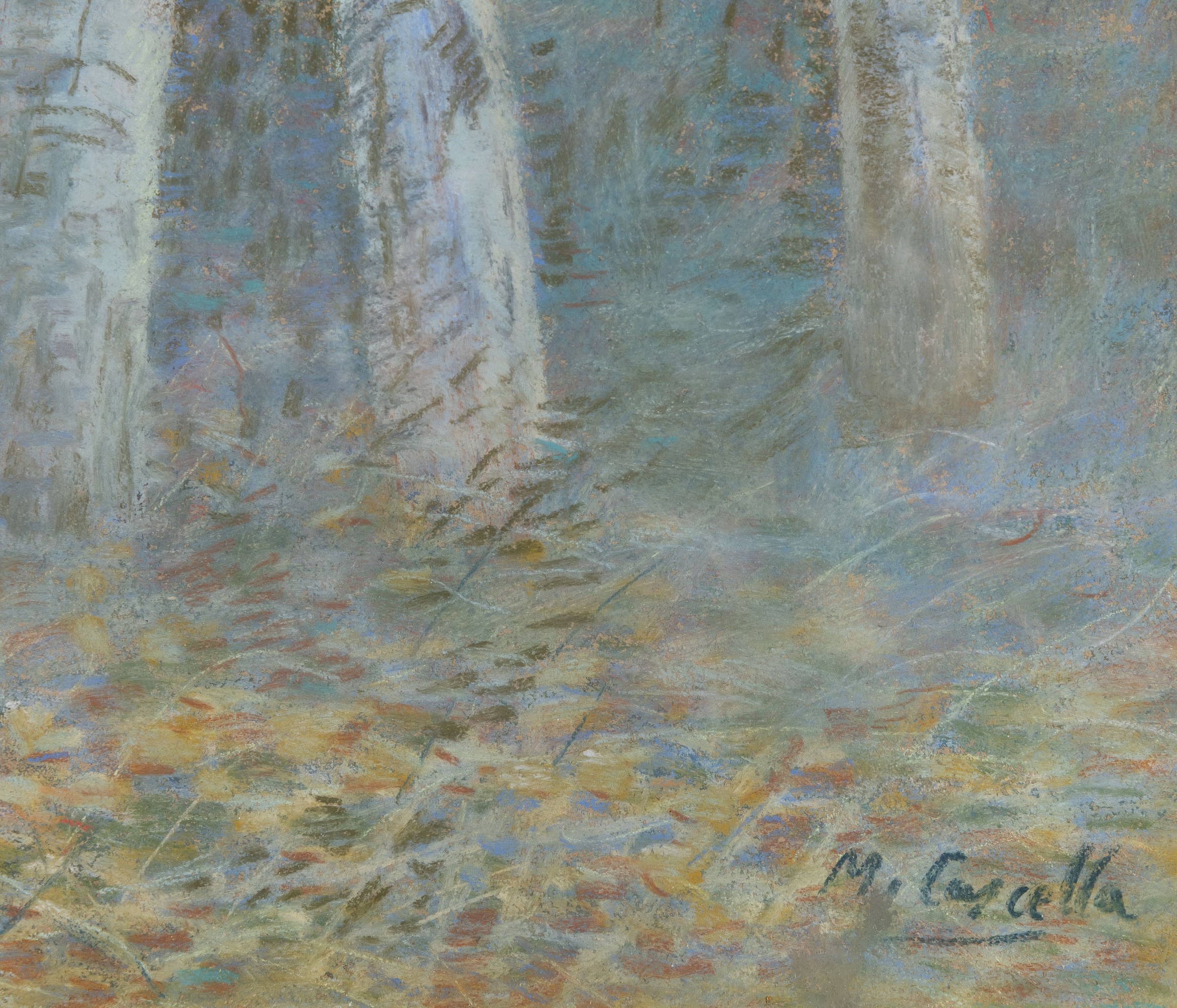 Michele Cascella - Bosco, pastello su cartone