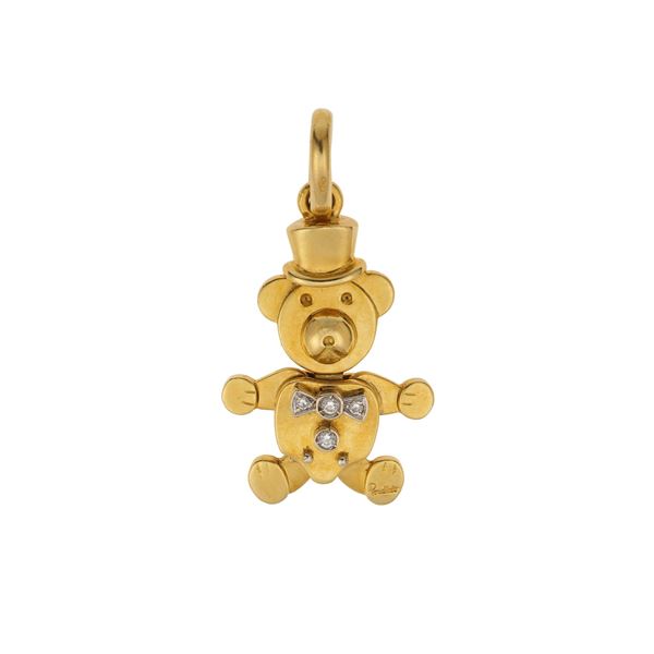 Pomellato. Pendente "Orsetto con cilindro", con piccoli diamanti