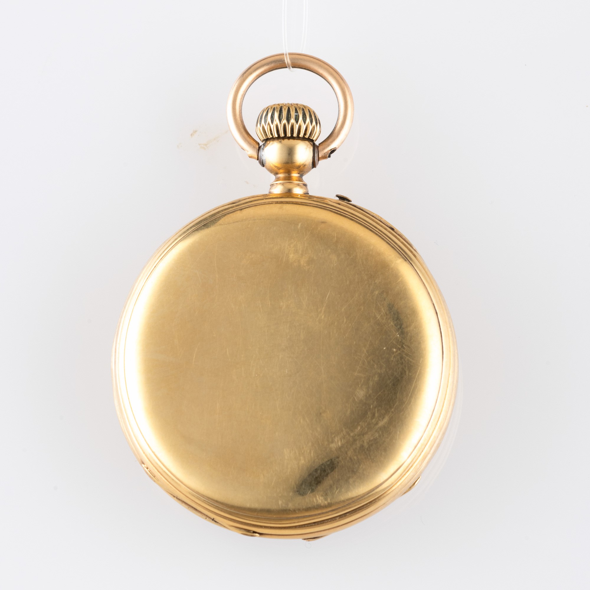 Orologio da tasca in oro giallo 18k con quadrante bianco e lancette Breguet, piccoli secondi al s...