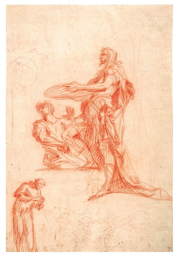 Scuola romana della fine del XVII secolo Figura di offerente