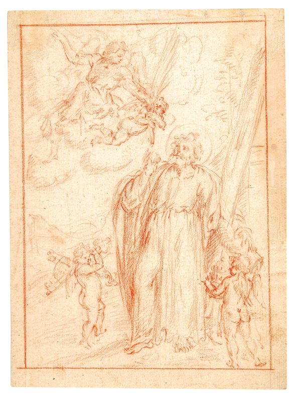 Scuola toscana del XVII secolo San Pietro e studi di putti