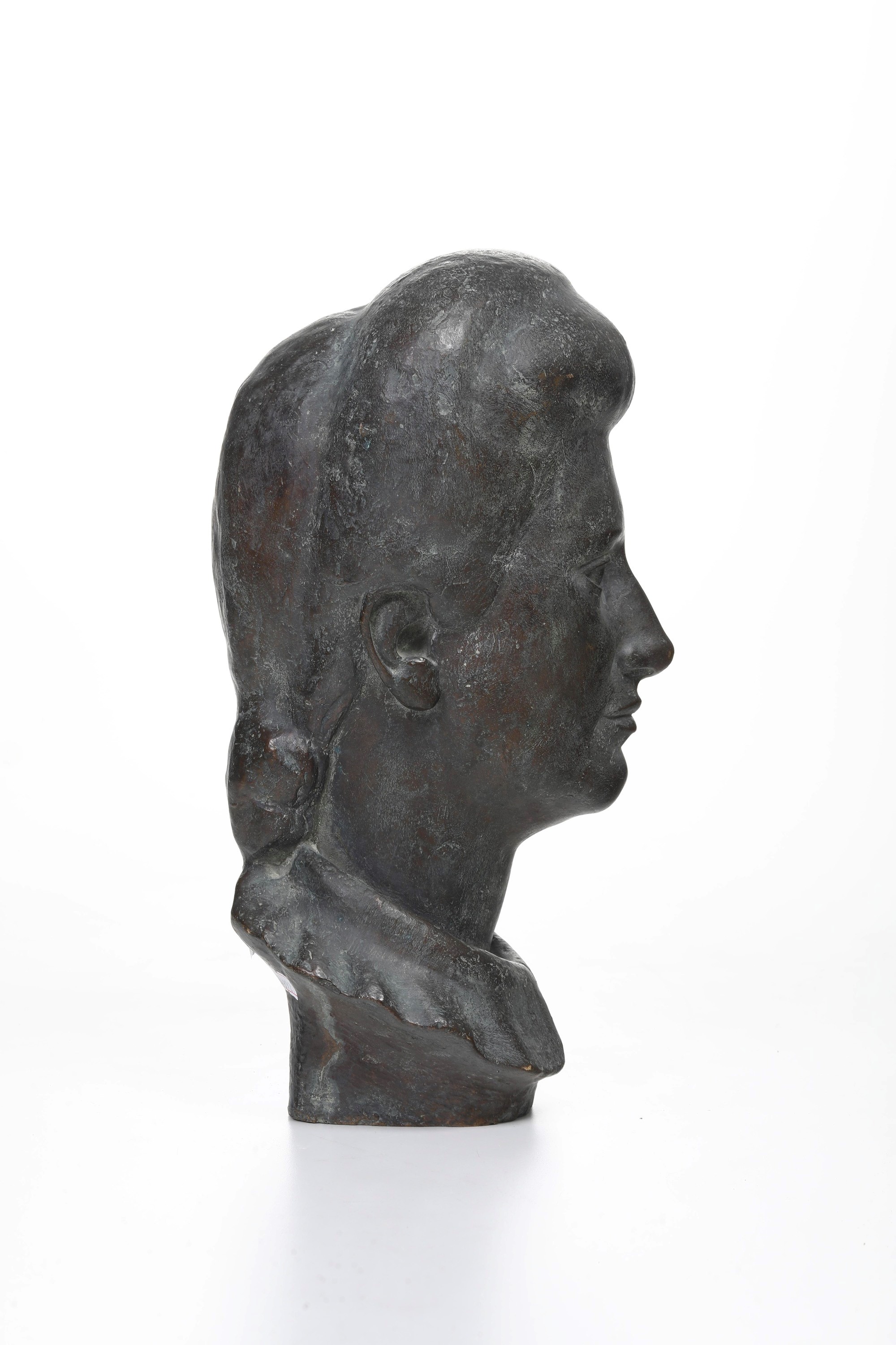 Oddo Aliventi - Testa femminile in bronzo fuso e patinato