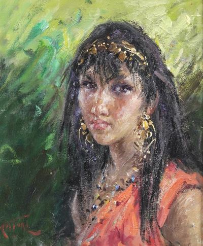 Azucena - olio su cartone telato