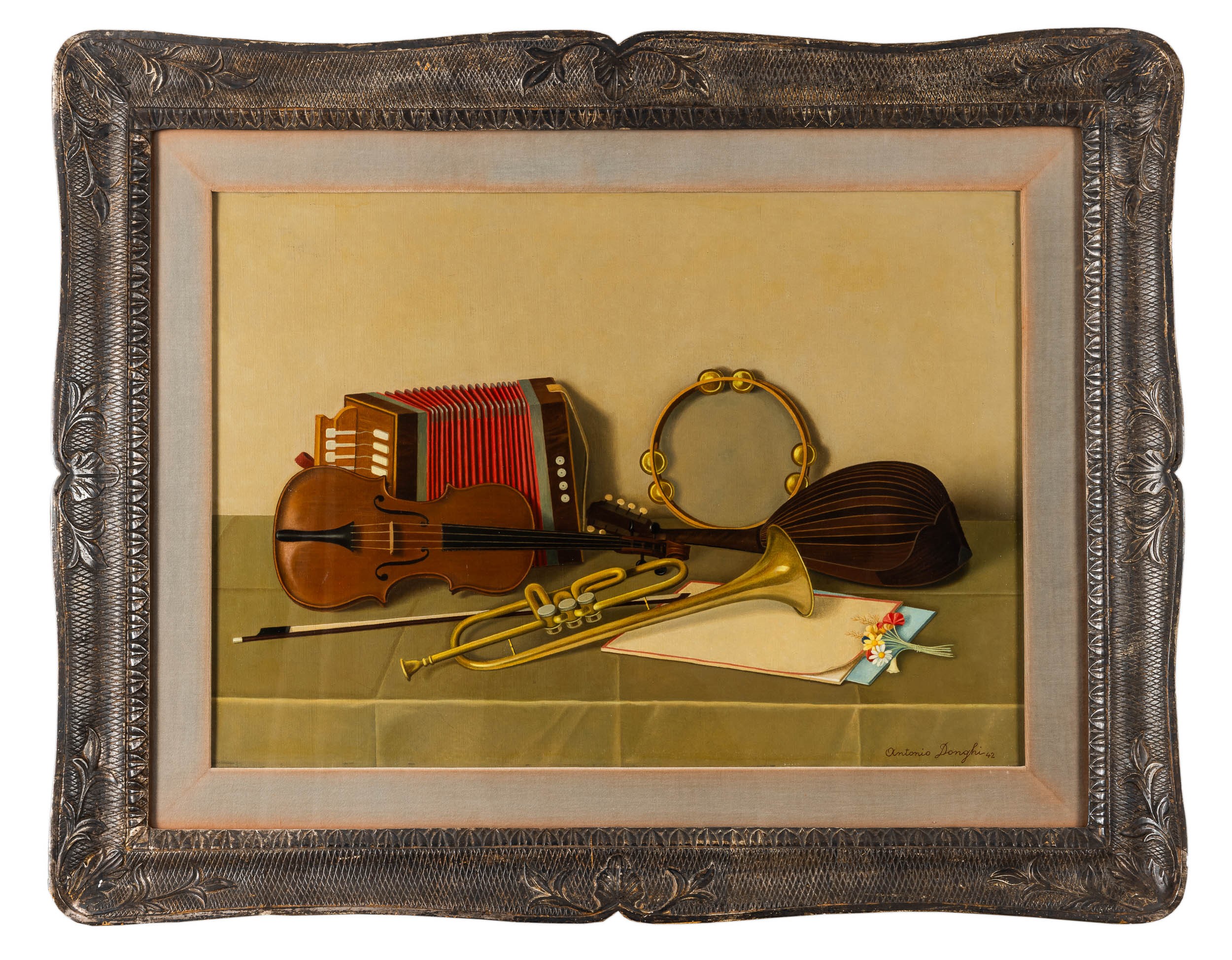 Antonio Donghi - Strumenti musicali, olio su tela