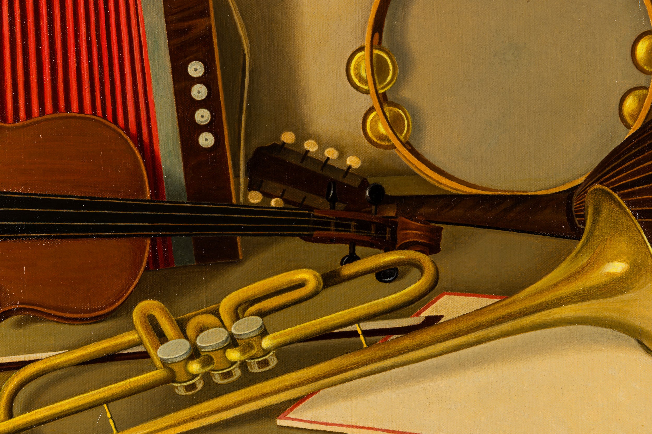Antonio Donghi - Strumenti musicali, olio su tela