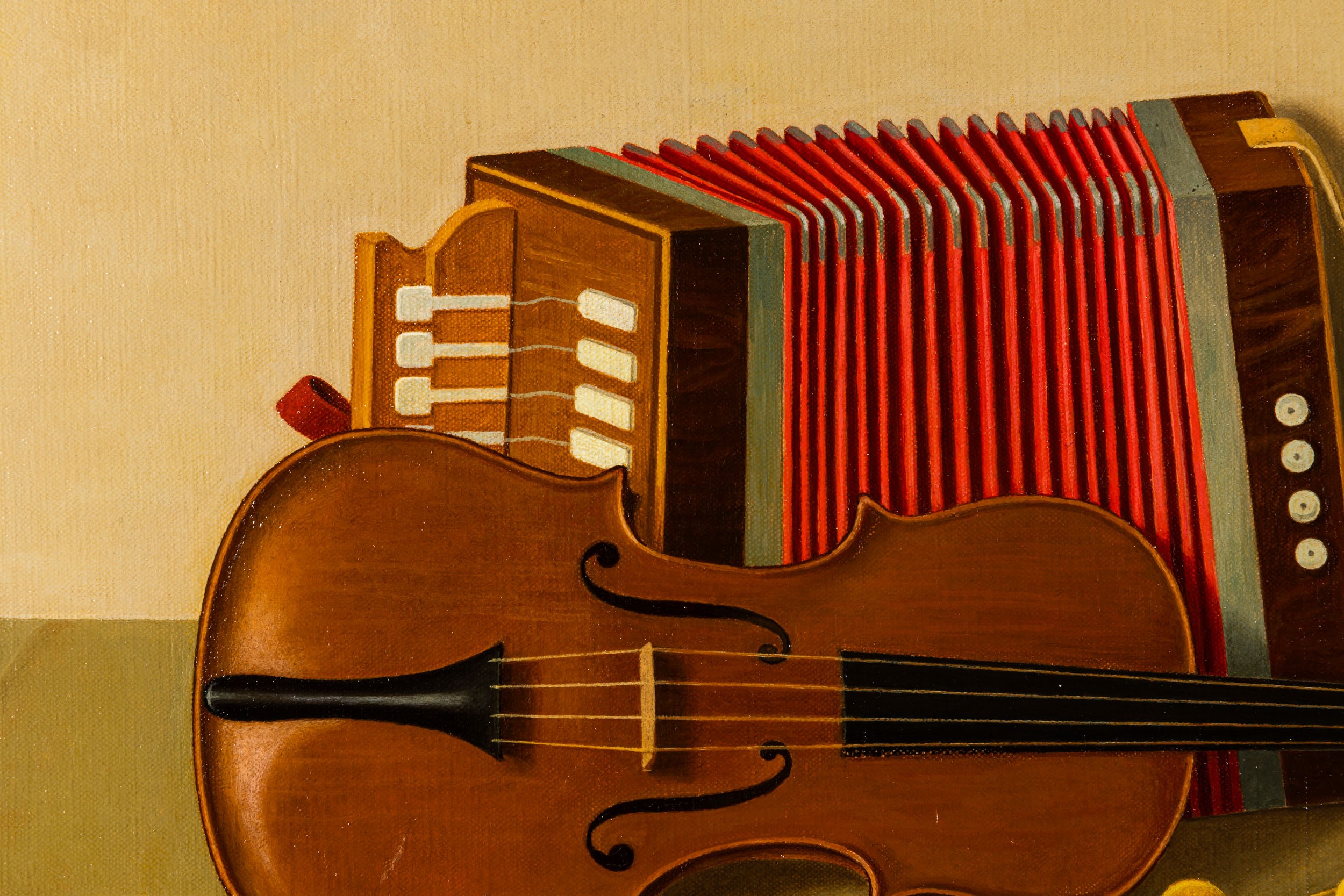 Antonio Donghi - Strumenti musicali, olio su tela