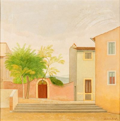 Senza titolo (Paesaggio n. 3), olio su tavola